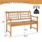 Patio Loveseat Bench Acacia Wood 2 Person Slatted Seat Outdoor Seating Natural